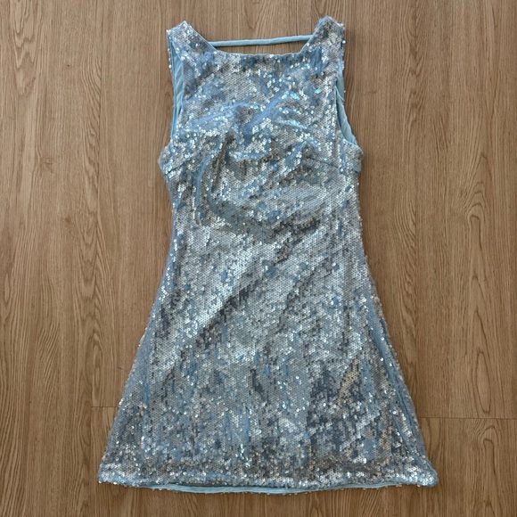 Princess Polly Blue Sequin Mini Dress - Picture 6 of 6